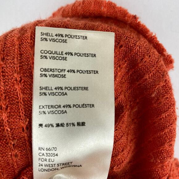 Anthropologie Maeve Addie Ruffled Hacci Orange Cowl Neck Sweater XS Oversized - Picture 8 of 8